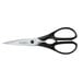 A pair of Victorinox stainless steel kitchen shears with black handles.