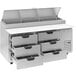 Beverage-Air DPD67HC-6-CL 67" 6 Drawer Clear Lid Refrigerated Pizza Prep Table Main Thumbnail 2
