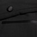 A close up of a Henry Segal black tuxedo jacket with a button on the pocket.