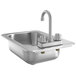 Regency 10" x 14" x 5" 20 Gauge Stainless Steel One Compartment Drop-In Sink with 8" Gooseneck Faucet Main Thumbnail 4