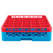 Carlisle RG25-1C410 OptiClean 25 Compartment Red Color-Coded Glass Rack with 1 Extender Main Thumbnail 2