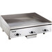A large stainless steel Vulcan electric countertop griddle.