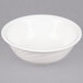 A CAC Garden State bone white porcelain nappie with a curved design on a white background.
