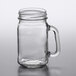 Acopa Rustic Charm 16 oz. Customizable Drinking Jar / Mason Jar with Handle - 12/Case