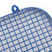 A blue plastic Heatcraft evaporator fan guard with a grid of white squares.