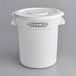 Baker's Mark 20 Gallon / 320 Cup White Round Ingredient Storage Bin with White Lid Main Thumbnail 3