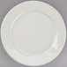 Choice 9" Ivory (American White) Wide Rim Rolled Edge Stoneware Plate - 12/Pack Main Thumbnail 3