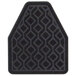 A black Apache Mills carpeted urinal mat with a diamond pattern.