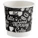 A Choice double wall paper hot cup with a black and white coffee design.