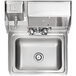 Regency 17" x 15" Wall Mounted Hand Sink with Gooseneck Faucet, Side Splashes, and Top Mounted Paper Towel and Soap Dispenser Main Thumbnail 6