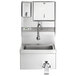 Regency 17" x 15" Hands Free Hand Sink with Knee Operated Valve and Top Mounted Paper Towel and Soap Dispenser Main Thumbnail 5