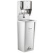 Regency 17" x 15" Hands Free Hand Sink with Pedestal Base and Top Mounted Paper Towel and Soap Dispenser Main Thumbnail 3