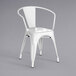 Lancaster Table & Seating Alloy Series White Metal Indoor / Outdoor Industrial Cafe Arm Chair Main Thumbnail 3