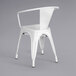 Lancaster Table & Seating Alloy Series White Metal Indoor / Outdoor Industrial Cafe Arm Chair Main Thumbnail 4