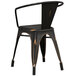 Lancaster Table & Seating Alloy Series Distressed Copper Metal Indoor / Outdoor Industrial Cafe Arm Chair Main Thumbnail 3