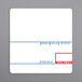 A white square Cas label with red and blue lines.