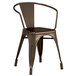 Lancaster Table & Seating Alloy Series Copper Metal Indoor / Outdoor Industrial Cafe Arm Chair Main Thumbnail 1