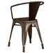 Lancaster Table & Seating Alloy Series Copper Metal Indoor / Outdoor Industrial Cafe Arm Chair Main Thumbnail 3