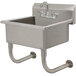 A stainless steel Advance Tabco wall mounted hand sink with a faucet.