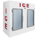 A white Leer ice merchandiser with glass doors open.