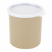 Cambro CP12133 1.2 Qt. Beige Round Crock with Lid Main Thumbnail 2