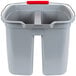 A Rubbermaid grey plastic bucket with two handles.