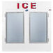 A Leer ice merchandiser with two glass doors.
