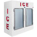 A white Leer indoor ice merchandiser with glass doors.
