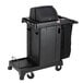 Suncast CCH225 Black High Security Janitor / Housekeeping Cart with Bag, Lockable Hood, and Non-Marring Wall Bumpers Main Thumbnail 1