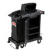 Suncast CCH200 Black Sub-Compact Janitor / Housekeeping Cart with Bag, Lockable Hood, and Non-Marring Wall Bumpers Main Thumbnail 2