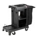 Suncast CC200 Black Janitor / Housekeeping Cart with Bag and Non-Marring Wall Bumpers Main Thumbnail 1