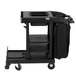Suncast CC200 Black Janitor / Housekeeping Cart with Bag and Non-Marring Wall Bumpers Main Thumbnail 2