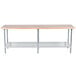 Advance Tabco H2G-248 Wood Top Work Table with Galvanized Base and Undershelf - 24" x 96" Main Thumbnail 1