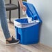 Lavex Janitorial 32 Qt. / 8 Gallon Blue Rectangular Step-On Trash Can Main Thumbnail 1
