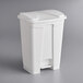 Lavex Janitorial 16 Qt. / 4 Gallon White Rectangular Step-On Trash Can Main Thumbnail 3