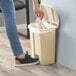 Lavex Janitorial 16 Qt. / 4 Gallon Beige Rectangular Step-On Trash Can Main Thumbnail 1