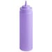 A purple Choice wide mouth squeeze bottle with a white lid.
