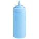 Choice 16 oz. Light Blue Wide Mouth Squeeze Bottle   - 6/Pack Main Thumbnail 3