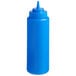 Choice 32 oz. Blue Wide Mouth Squeeze Bottle - 6/Pack Main Thumbnail 3