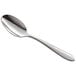 An Acopa Remy stainless steel teaspoon with a silver handle.