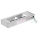 An APW Wyott stainless steel metal box with wires.
