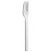 A silver fork with a white rectangular handle.