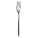 A close-up of a Hepp by Bauscher stainless steel cake fork.