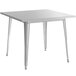 Lancaster Table & Seating Alloy Series 36" x 36" Silver Dining Height Outdoor Table with 4 Industrial Cafe Chairs Main Thumbnail 4