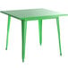 Lancaster Table & Seating Alloy Series 36" x 36" Green Dining Height Outdoor Table with 4 Industrial Cafe Chairs Main Thumbnail 4
