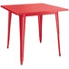 Lancaster Table & Seating Alloy Series 32" x 32" Red Dining Height Outdoor Table with 4 Industrial Cafe Chairs Main Thumbnail 4