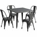 Lancaster Table & Seating Alloy Series 36" x 36" Black Dining Height Outdoor Table with 4 Industrial Cafe Chairs Main Thumbnail 3