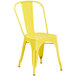 Lancaster Table & Seating Alloy Series 36" x 36" Yellow Dining Height Outdoor Table with 4 Industrial Cafe Chairs Main Thumbnail 5