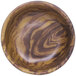 An Elite Global Solutions wood grain melamine bowl with a wood grain pattern.