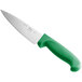 A Choice 6" chef knife with a green handle.